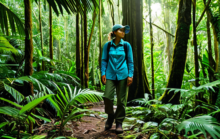 'Eua National Park Scene**
"A fully clothed female hiker wearing appropriate outdoor gear (hiking boots, modest pants, long-sleeved shirt) stands in a lush, green rainforest in 'Eua National Park, Tonga. Towering trees with dappled sunlight filtering through the canopy. Birdlife visible in the distance. Safe for work, appropriate content, perfect anatomy, natural proportions, professional photography, high quality, family-friendly."
**