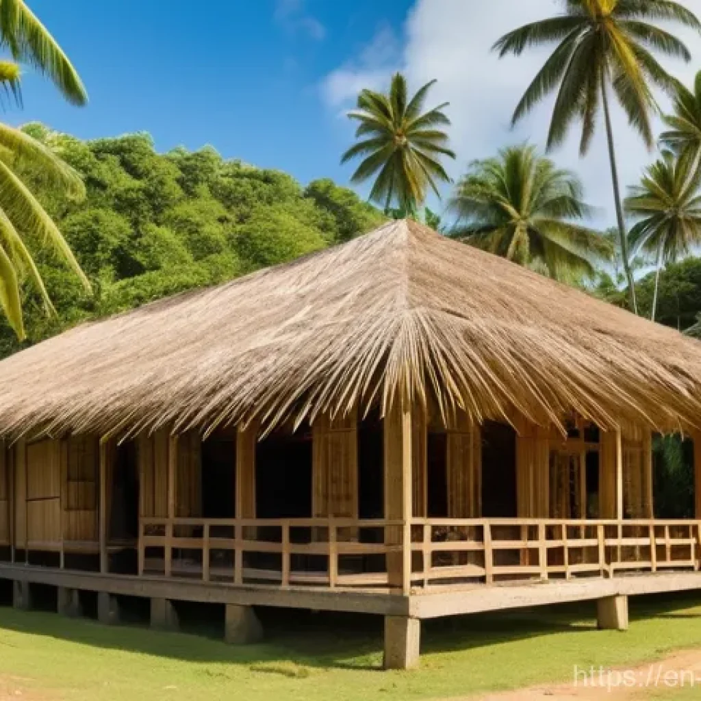 통가 전통 가옥 구조 - **Image Prompt: "The Artisans of the Fale: Sustainable Construction in Tropical Harmony"**
    A vib...
