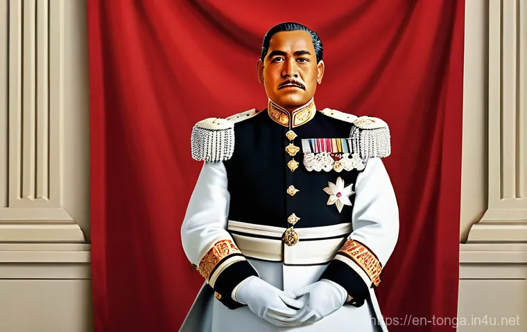 통가 역사적 사건 및 분쟁 - **Prompt:** A historical scene depicting Captain James Cook and a group of Tongan chiefs during one ...